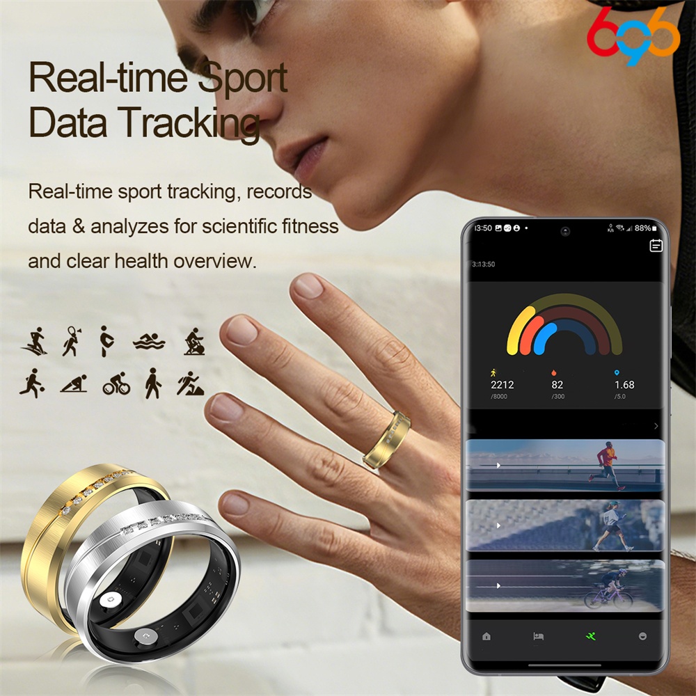 Watches Ladies Smartwatch - Uhr für Damen und Herren, Vibrations-Smart-Ring,
