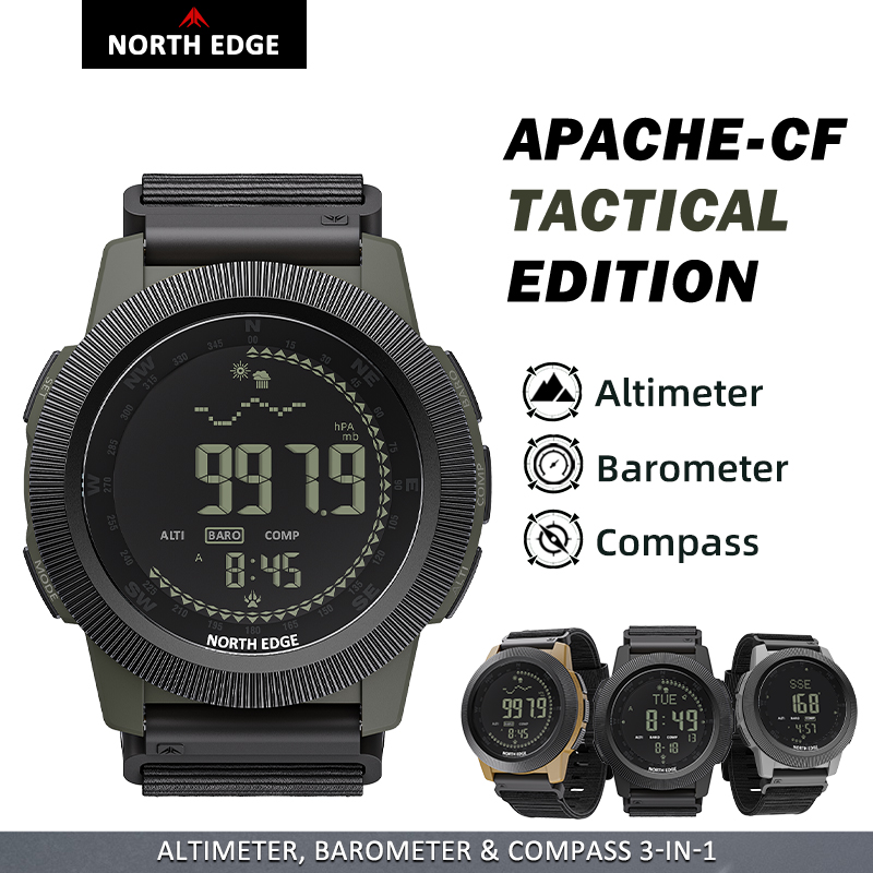 Altimeter Compass Watch - NORTH EDGE APACHE-CF Herren Digitaluhr Outdoor-Sportuhr