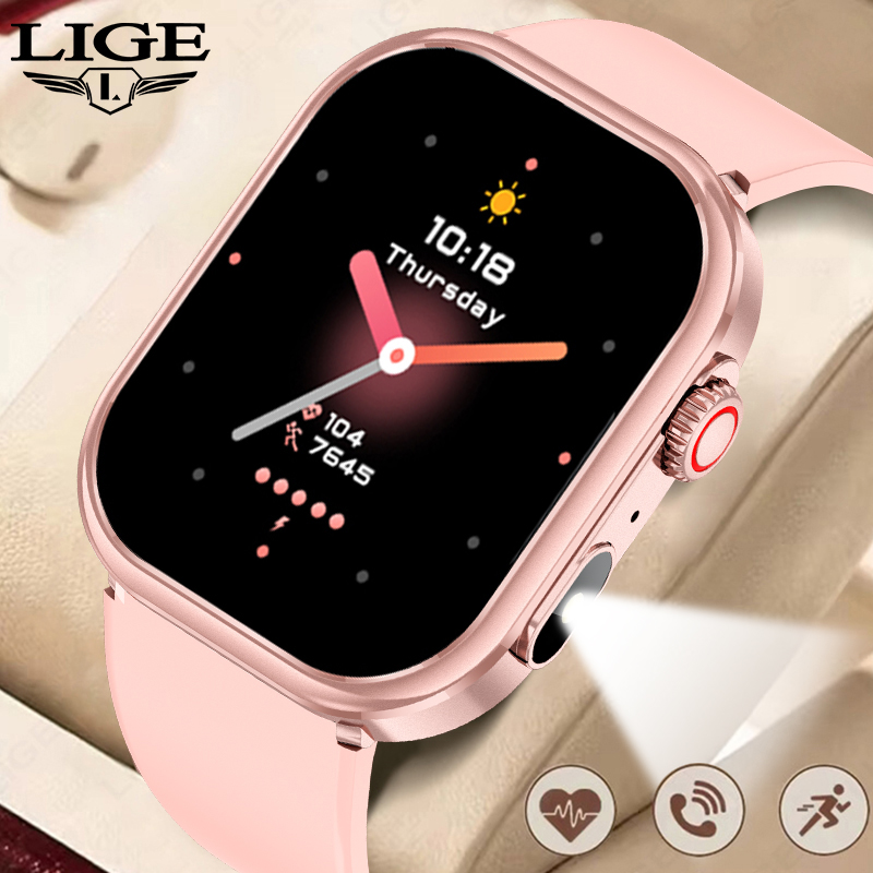 Watches Ladies Smartwatch - LIGE Damen-Smartwatch Outdoor-Sport-Fitness Bluetooth-Anruf Wasserdicht Anpassbares